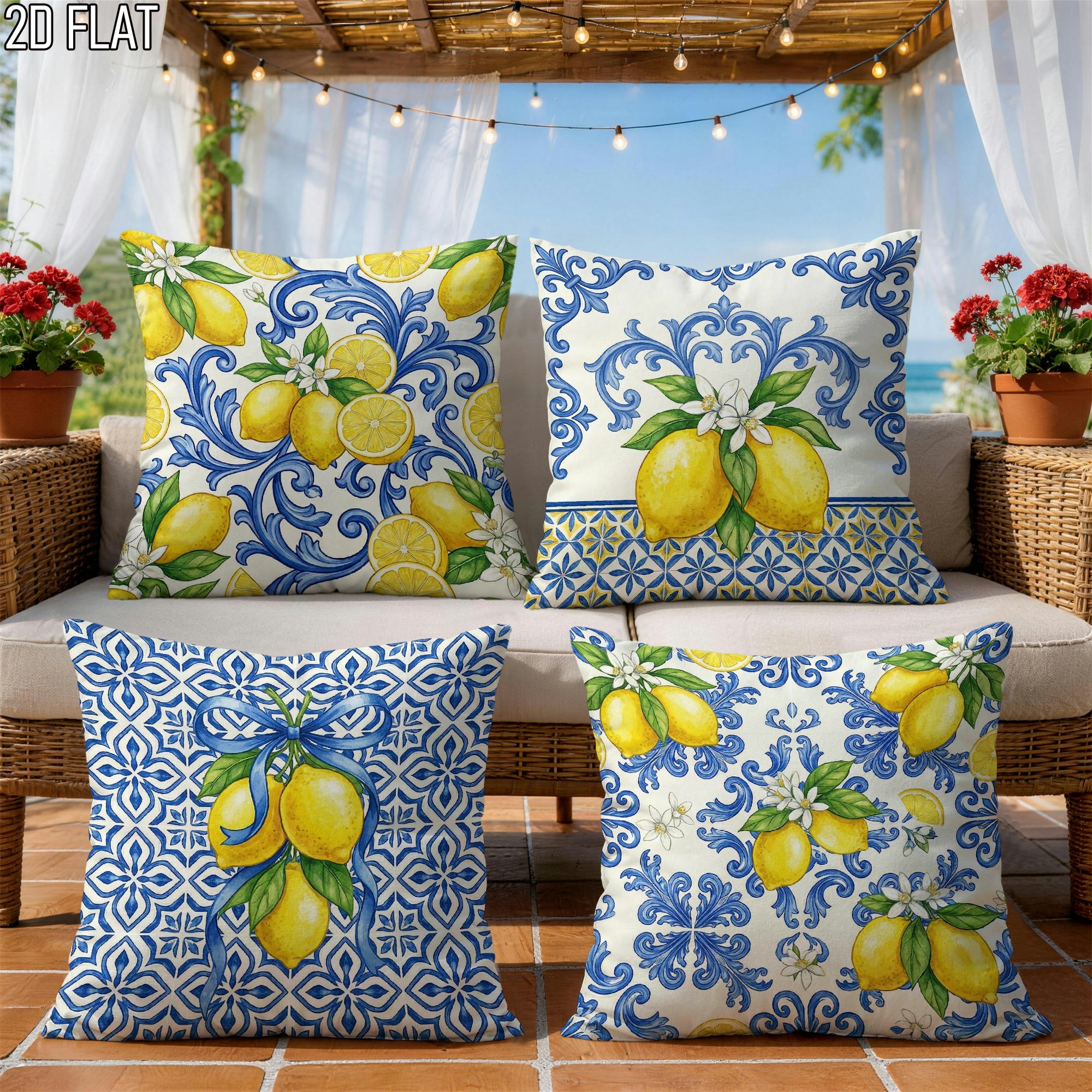 4Pcs Italian Summer Style Thro - Ceramic Tile Blank review and price