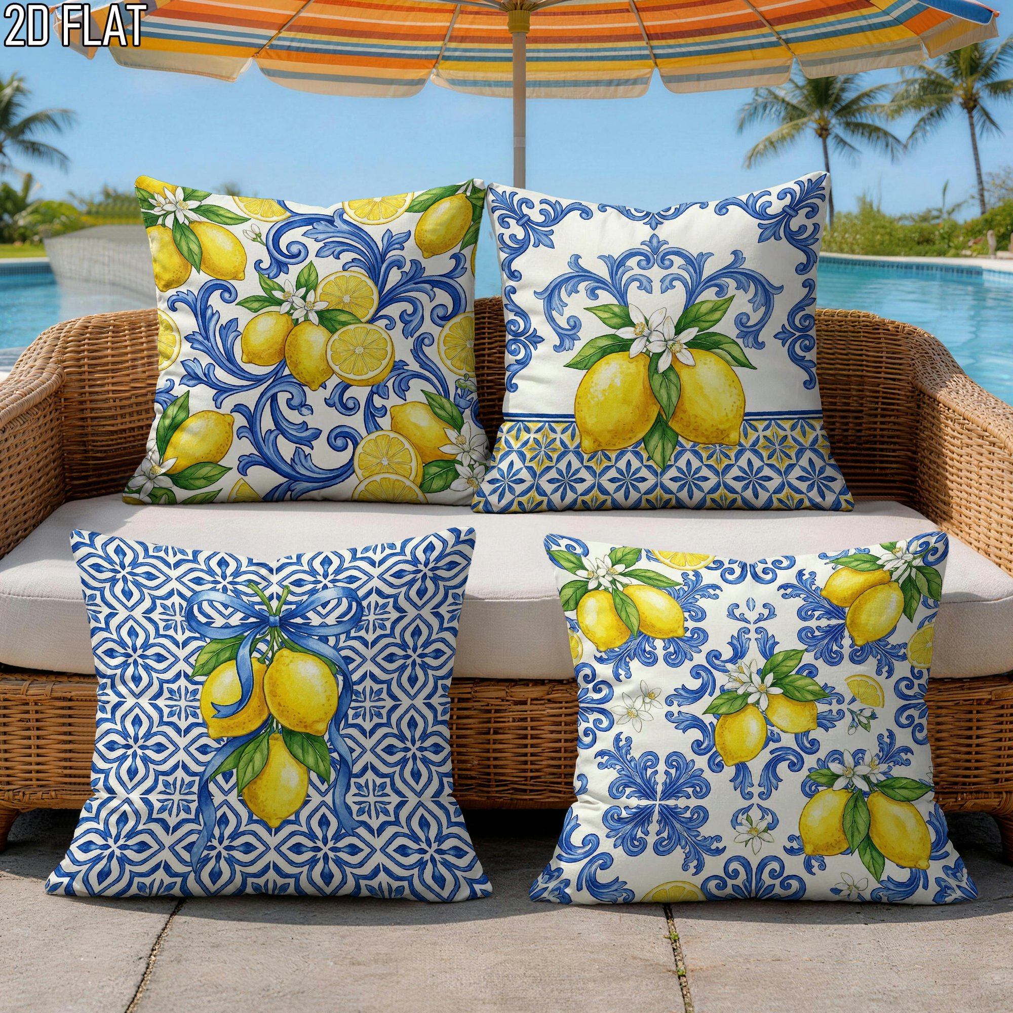 4Pcs Italian Summer Style Thro - Ceramic Tile Blank review and price