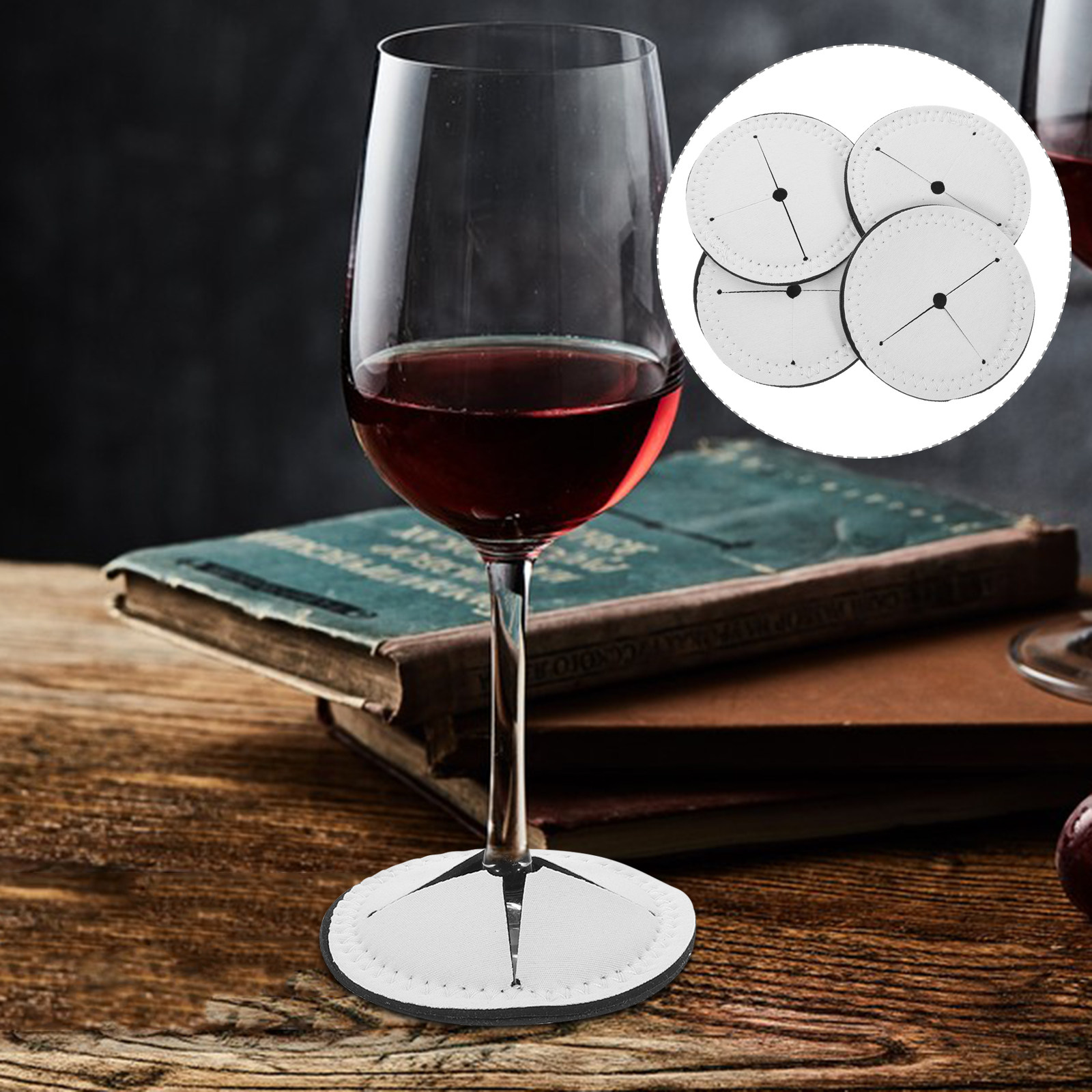 4Pcs Wine Cup Coasters Blank S - Coaster Sublimation Blank review and price
