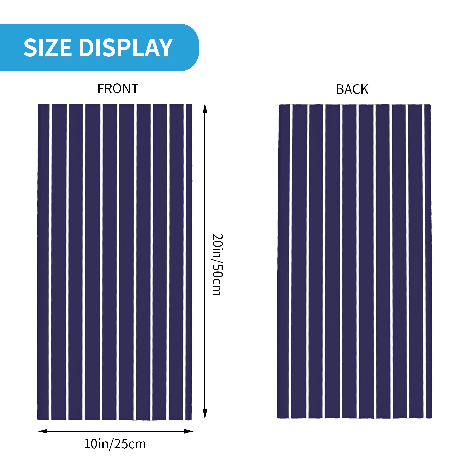 Navy Blue and White stripes Pi - Bandana Blank White review and price