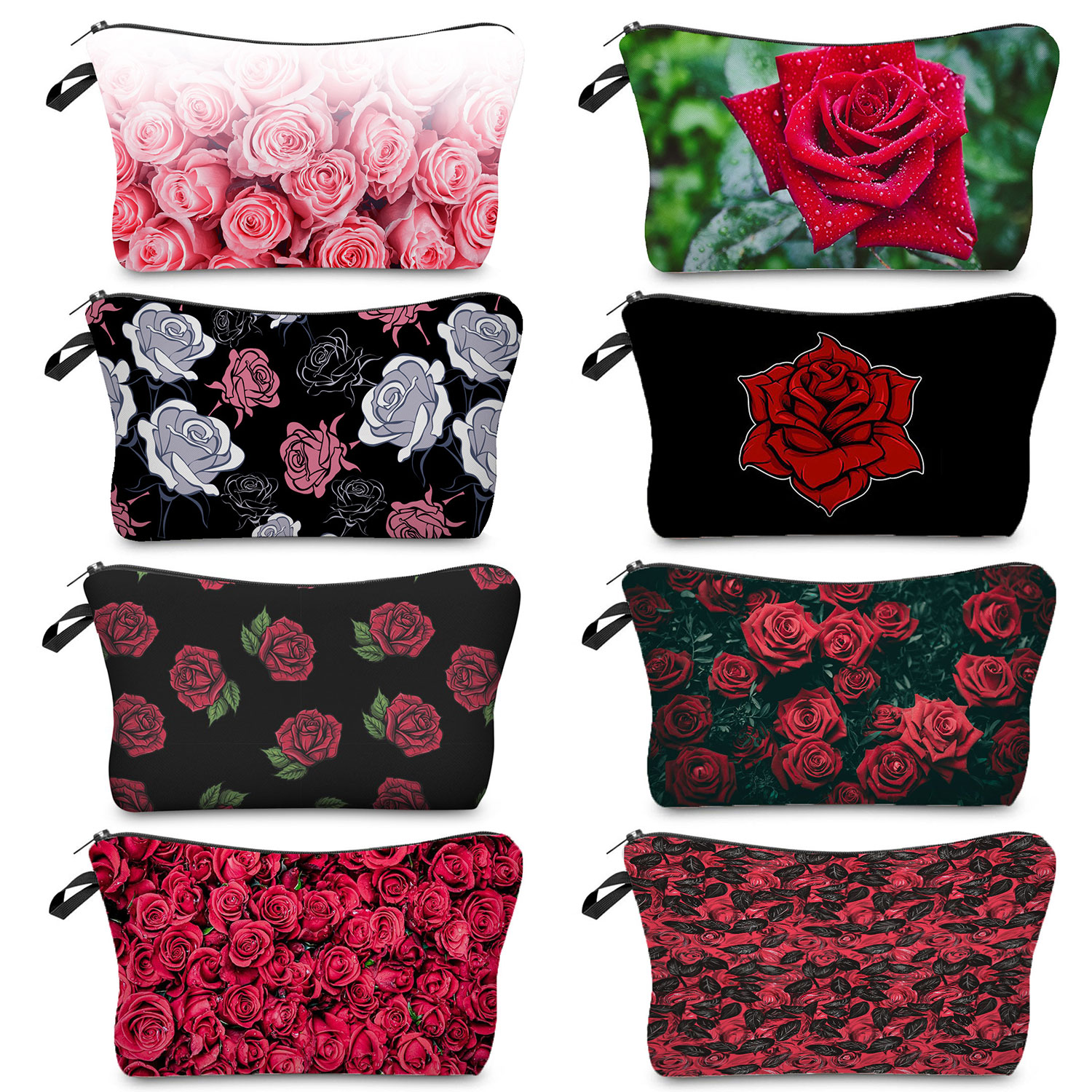 Bright Red Rose Print Cosmetic - Pillow Cover Sublimation review and price