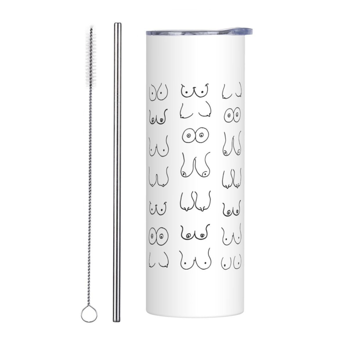 Black And White Tits Drawing S - Tumbler 20Oz White review and price