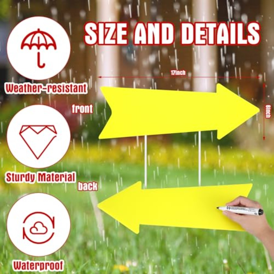12 Pcs Arrow Signs with Stakes - Yard Sign Blank review and price