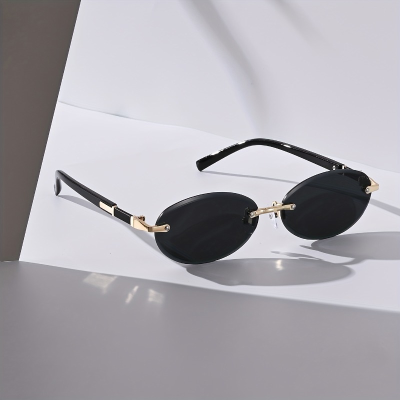 Sexy Small Oval Punk Sunglasse - Metal Photo Panel review and price
